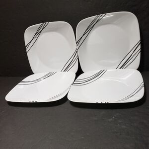 Set Of 4 CORELLE **Simple Sketch** Salad Plates (9")